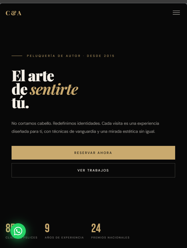 Peluquería — página web a medida desarrollada por PixelMark